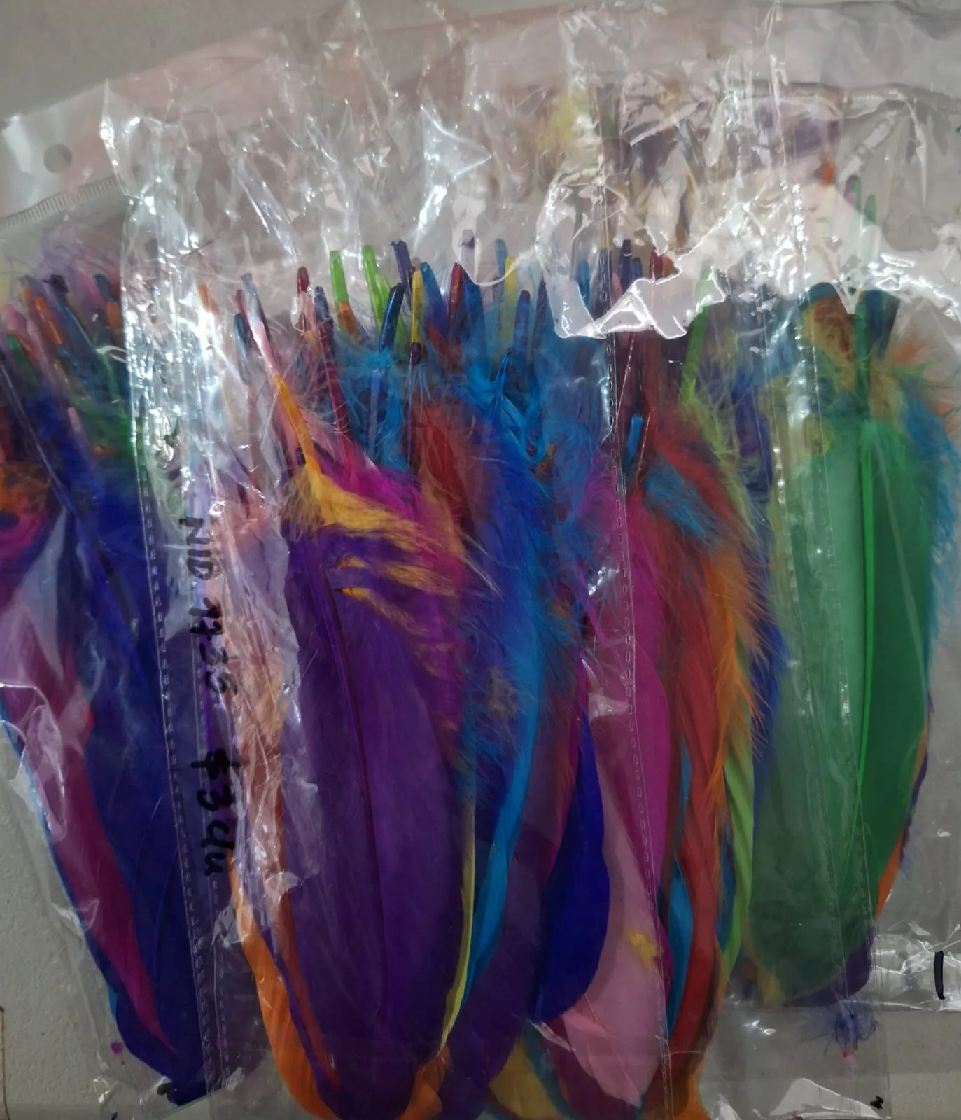  PLUMA DE GANSO PARA MANUALIDAD (TONO SOLIDO)