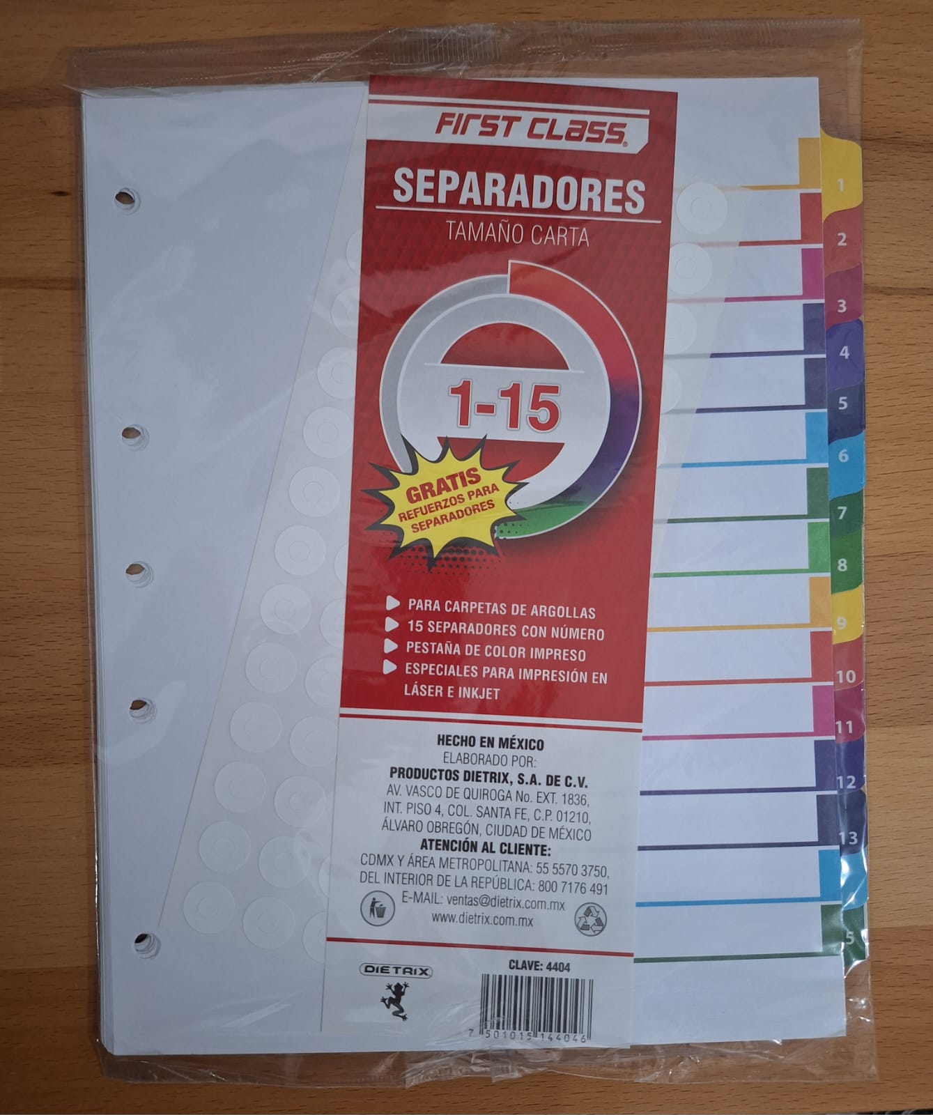 SEPARADOR TAMAÑO CARTA DIETRIX