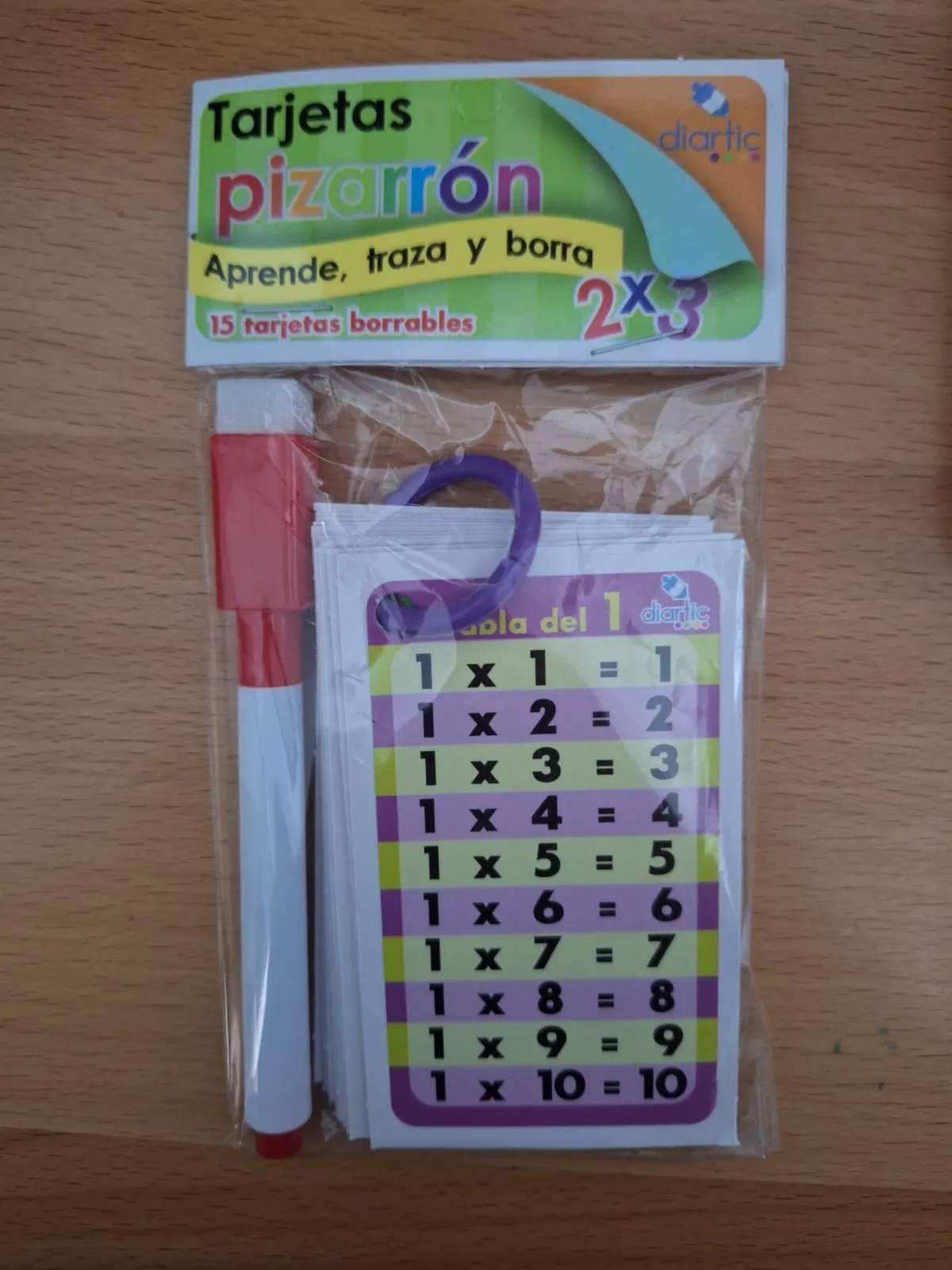 LLAVERO PIZARRON TABLA DE MULTIPLICAR CON PLUMON