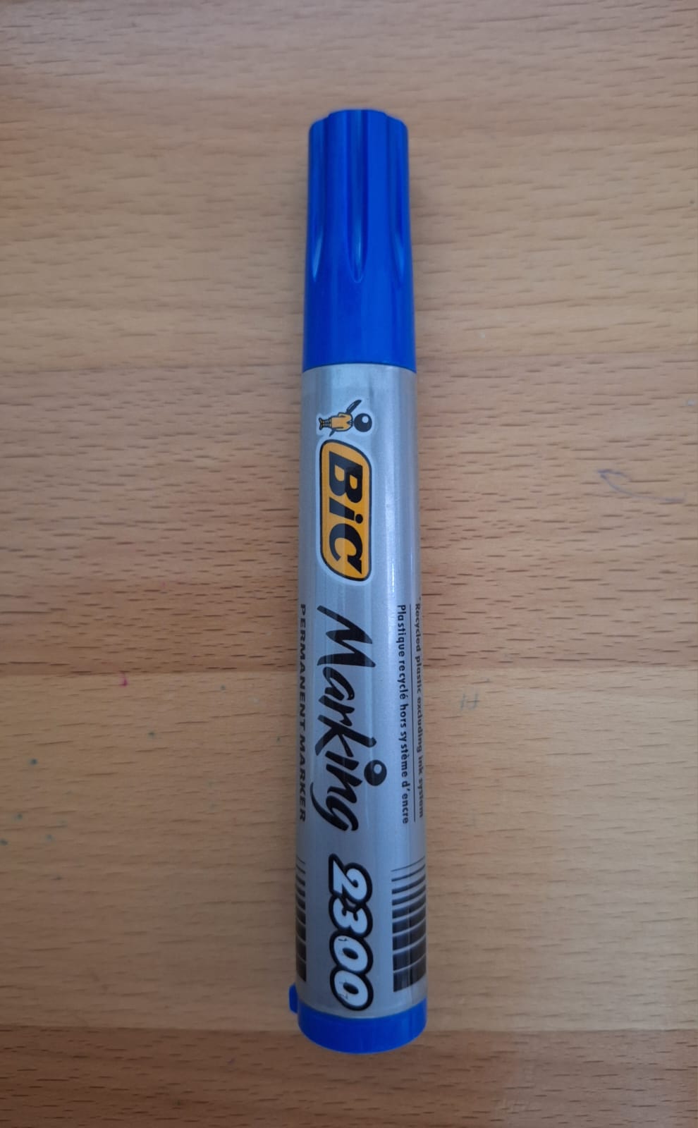 MARCADOR BIC PERMANENTE GRUESO 2300 AZUL PUNTA CINCEL