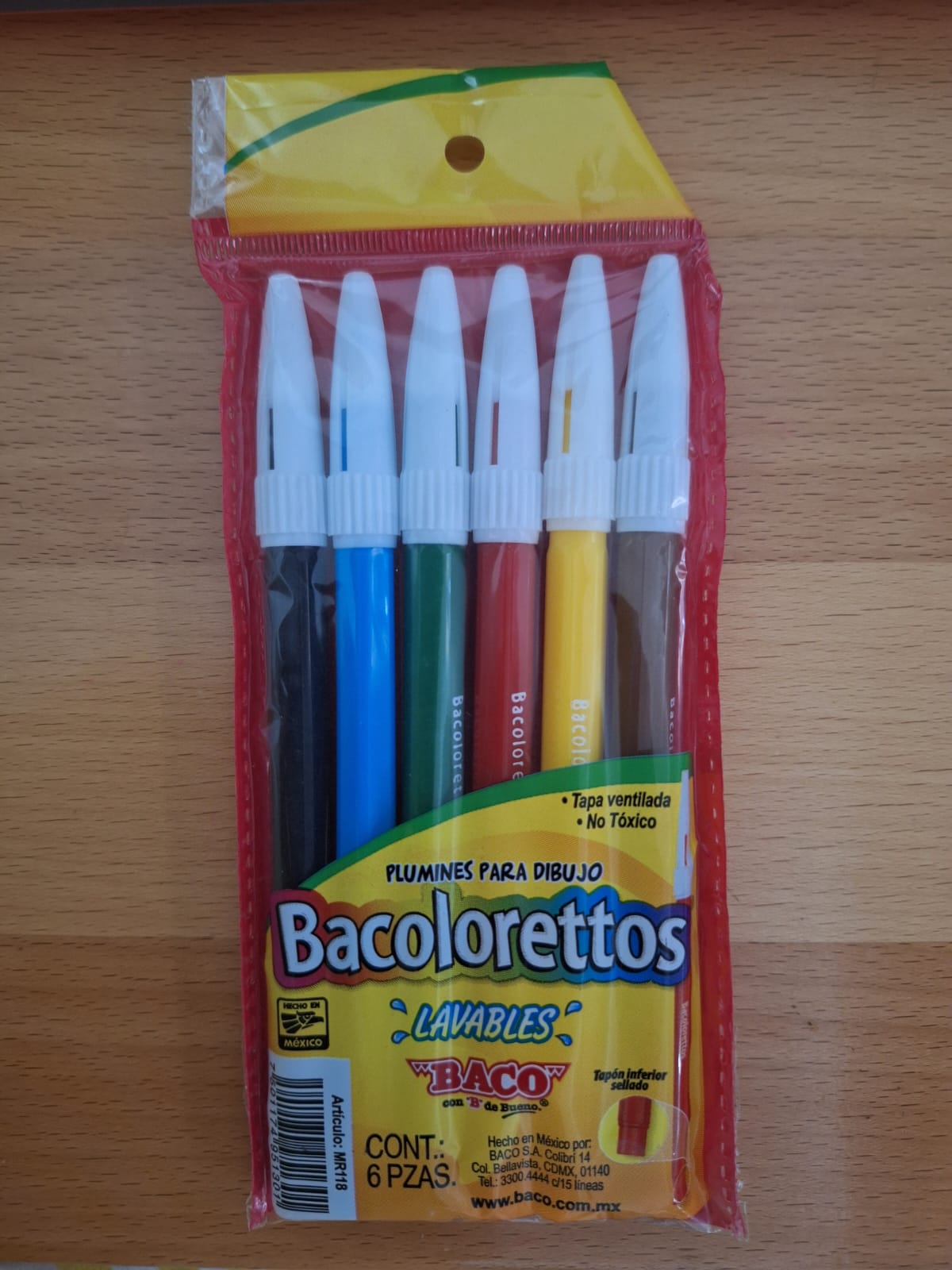 PLUMONES BACO BOCOLORETTOS ESTUCHE CON 6