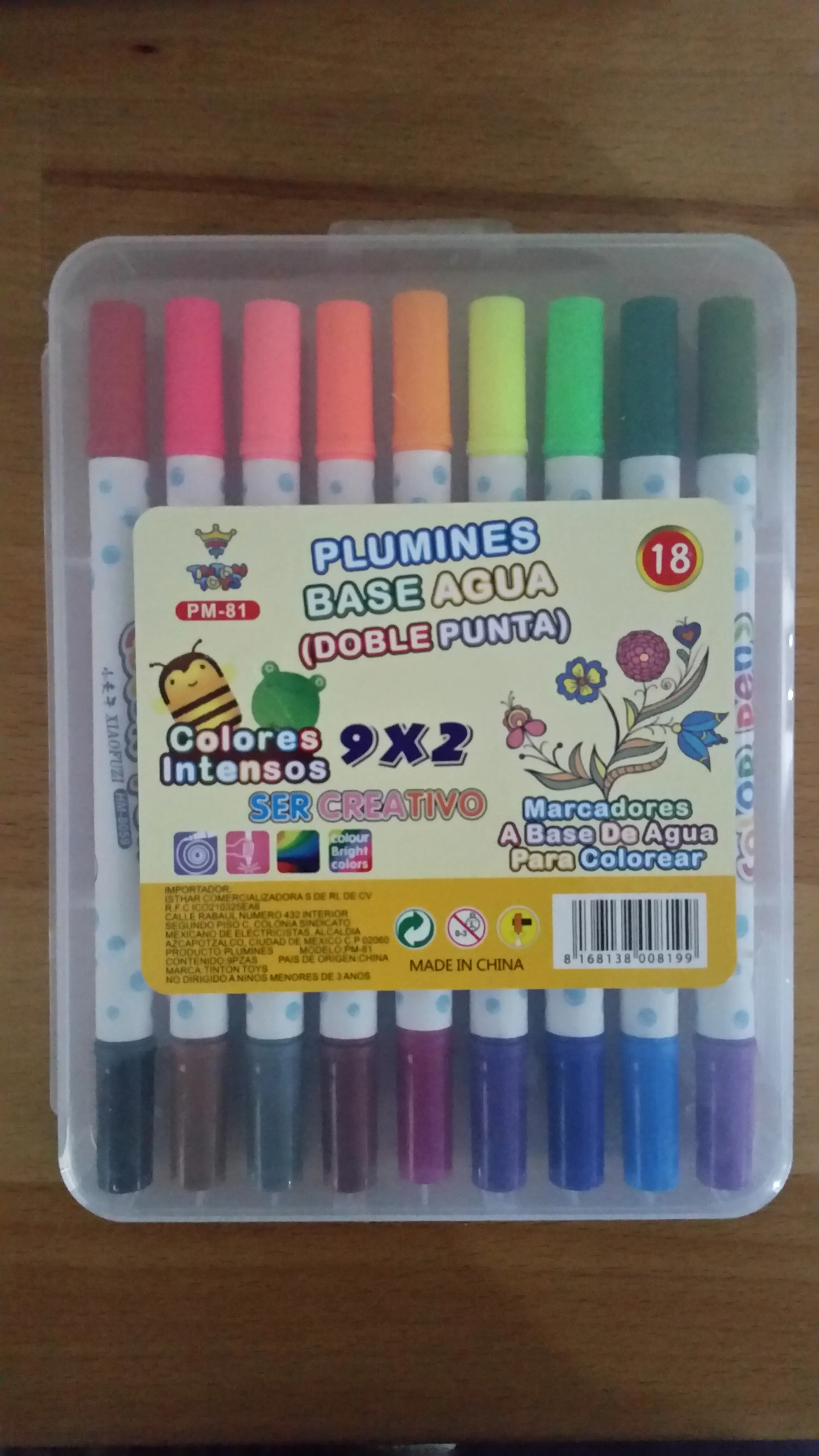 PLUMIN DOBLE PUNTA X9 COLOR PENS