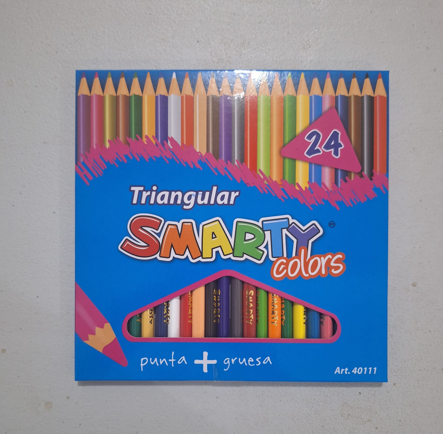 LAPICES DE COLOR TRIANGULAR SMARTY CON 24 PIEZAS