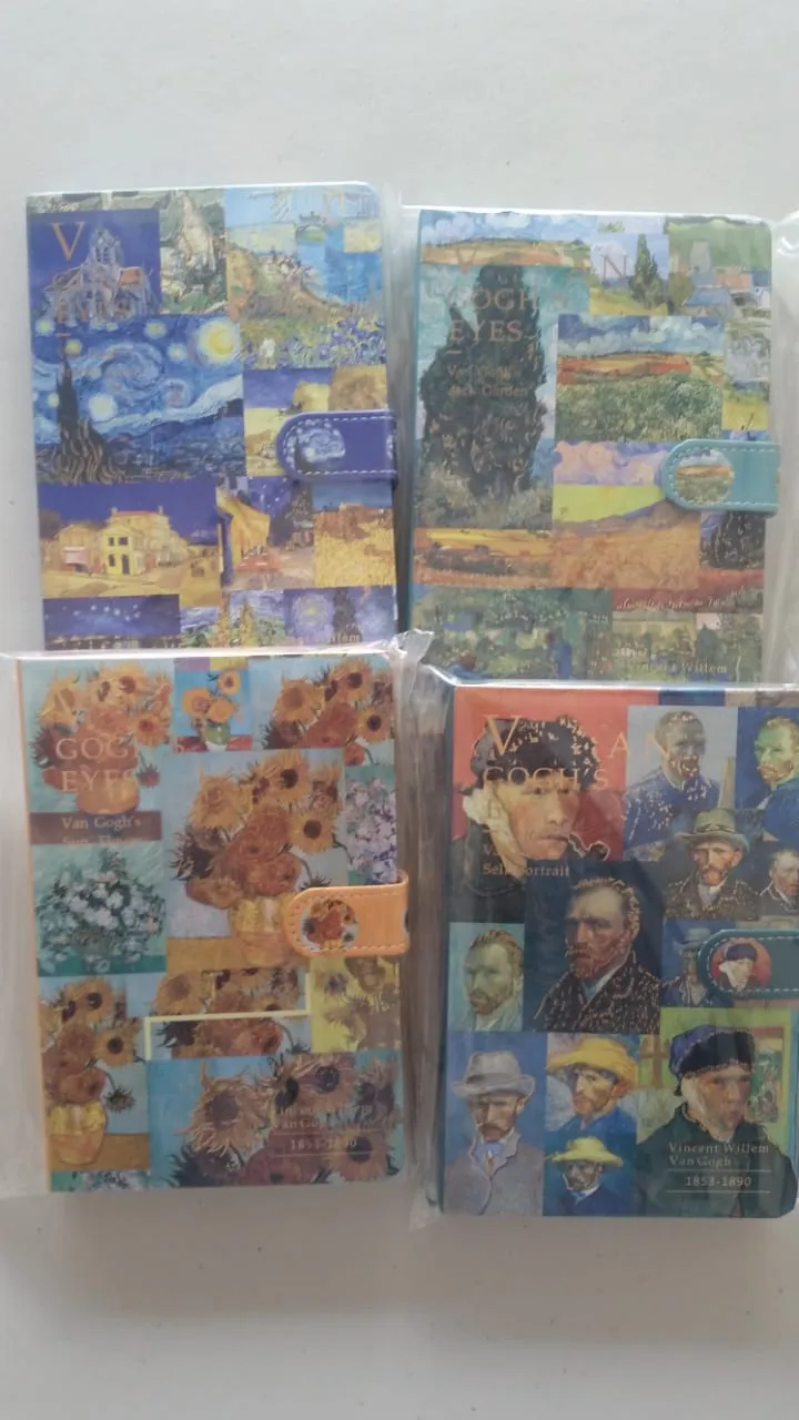 LIBRETA MEDIANA PASTA GRUESA VAN GOGH 110 HOJAS CUADRO CHICO