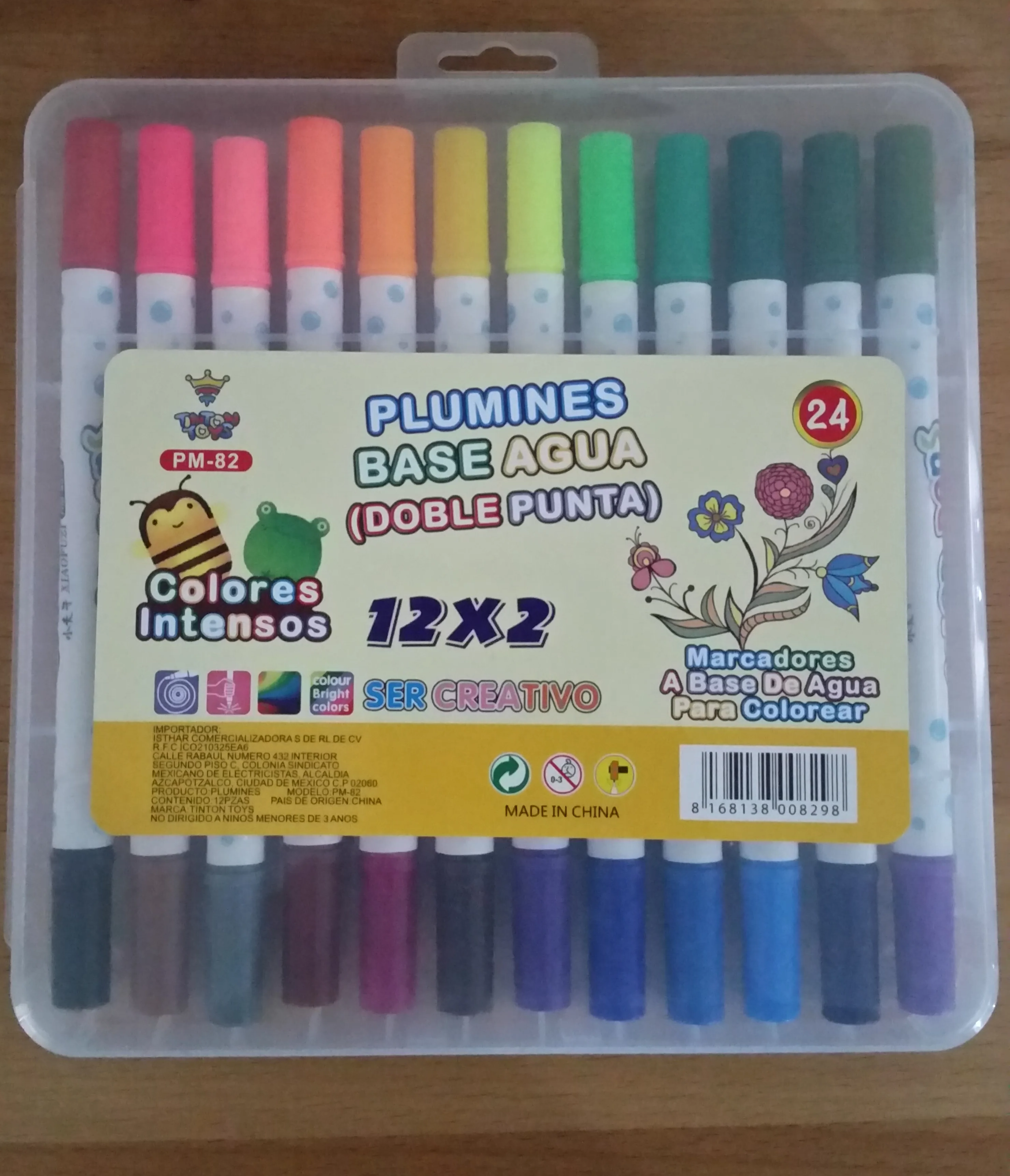 PLUMIN DOBLE PUNTA X12 COLOR PENS