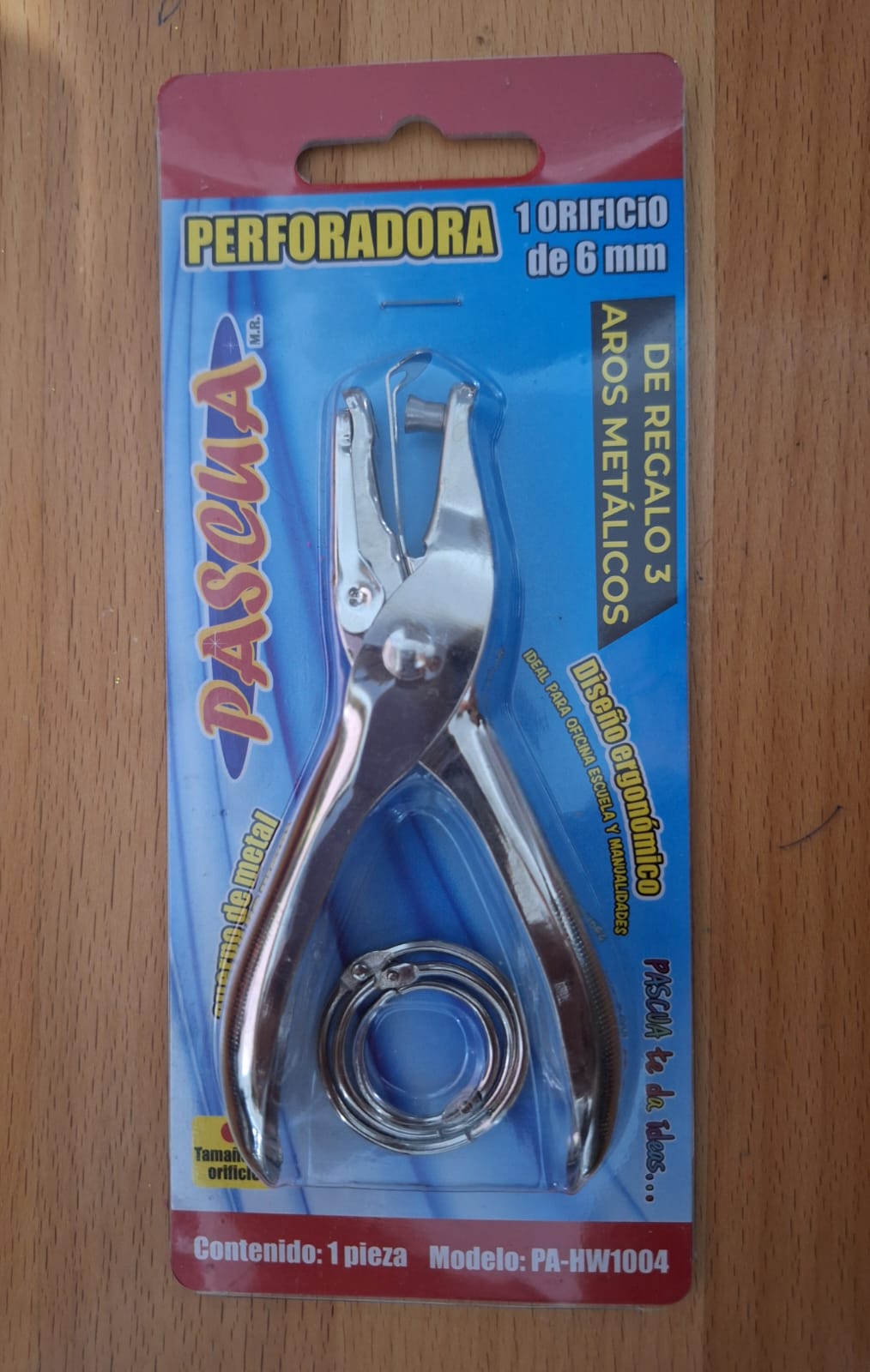 PERFORADORA PASCUA 1 ORIFICIO 6MM 1/4