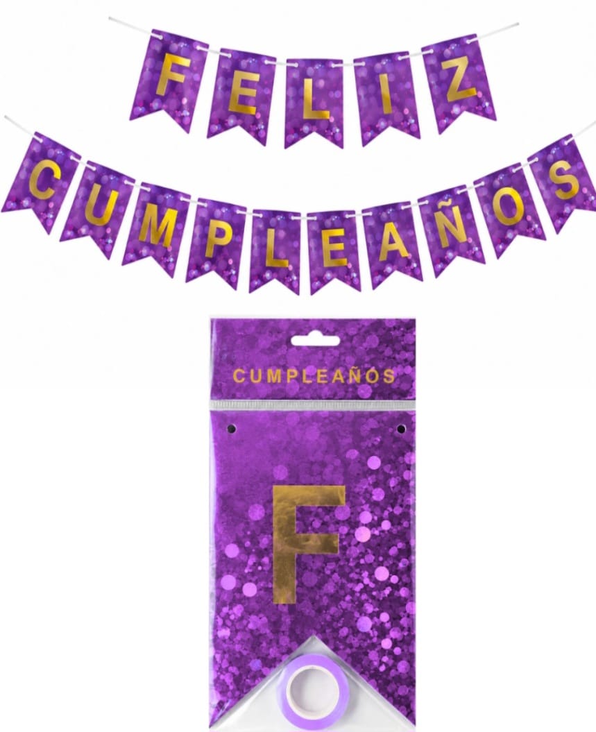 BANDERIN HOLOGRAFICO DE CUMPLEAÑOS