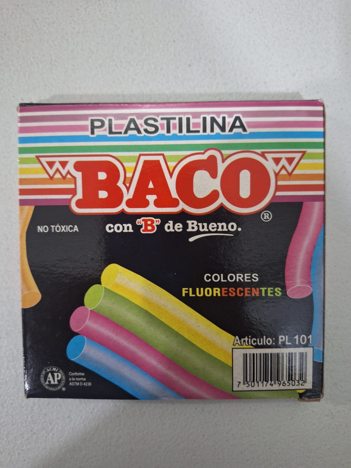 PLASTILINA BACO BARRITAS NEON 